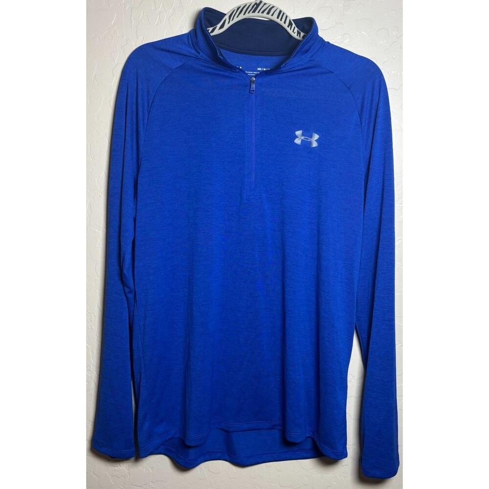 Under Armour HeatGear Men’s Blue 1/4 Zip Long Sleeve Pullover Mock Neck M